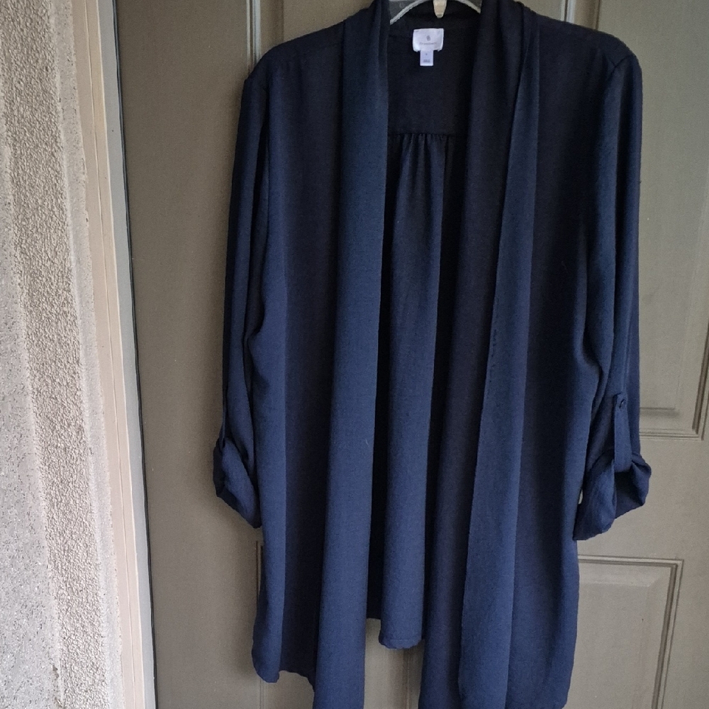 Dressbarn Deep Blue Open Front Jacket